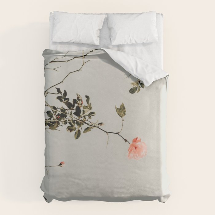 Pink Wild Roses - Minimal Flower Photography by Ingrid Beddoes Duvet Cover Gallery Image 6