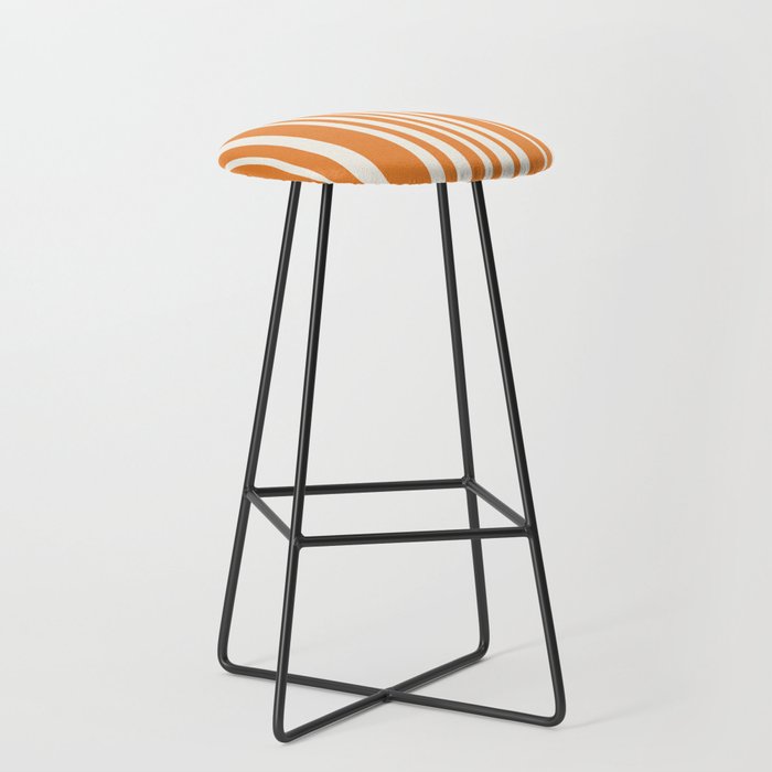 Classic Stripes XLVI - Retro Orange Stool Gallery Image 1