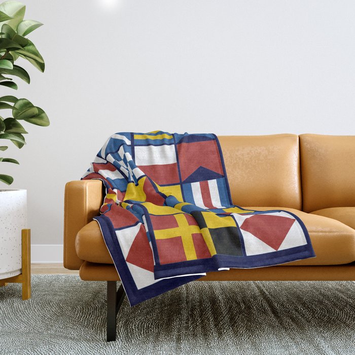 Nautical Flags Throw Blanket Gallery Image 1