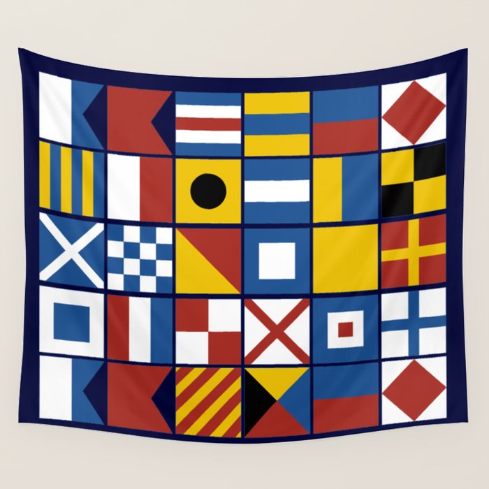 Nautical Flags Wall Tapestry Gallery Image 1