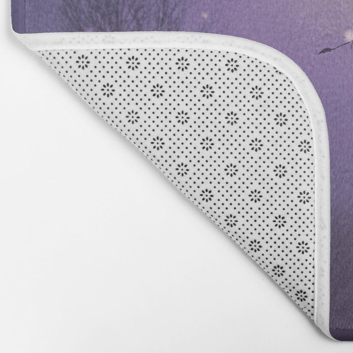 SONG OF THE NIGHTBIRD - LAVENDER Bath Mat Gallery Image 2