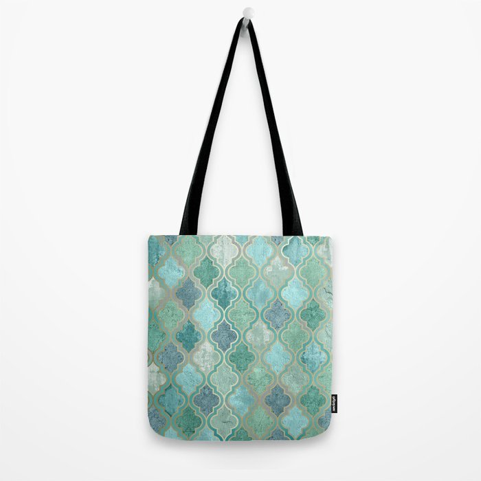 Moroccan Teal Green Tote Bag Gallery Image 2