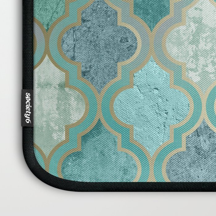 Moroccan Teal Green Laptop Sleeve Gallery Image 3