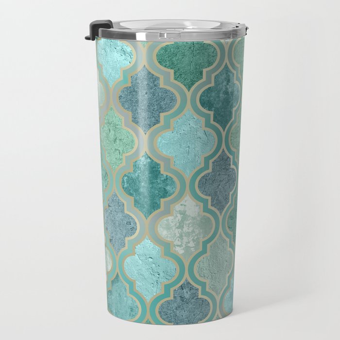 Moroccan Teal Green Travel Mug Gallery Image 3