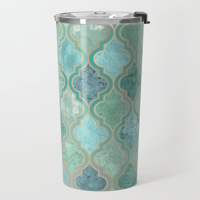 Moroccan Teal Green Travel Mug Gallery Image 2