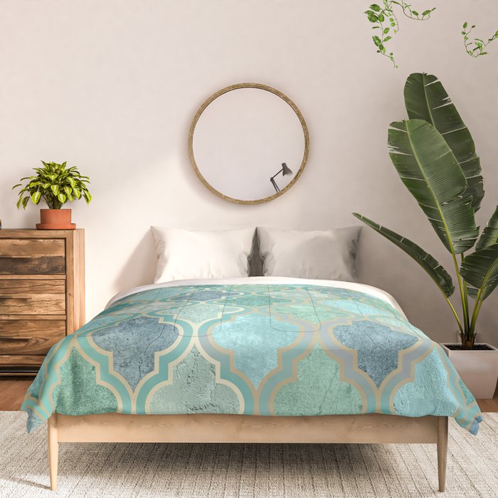 Moroccan Teal Green Comforter Gallery Image 3