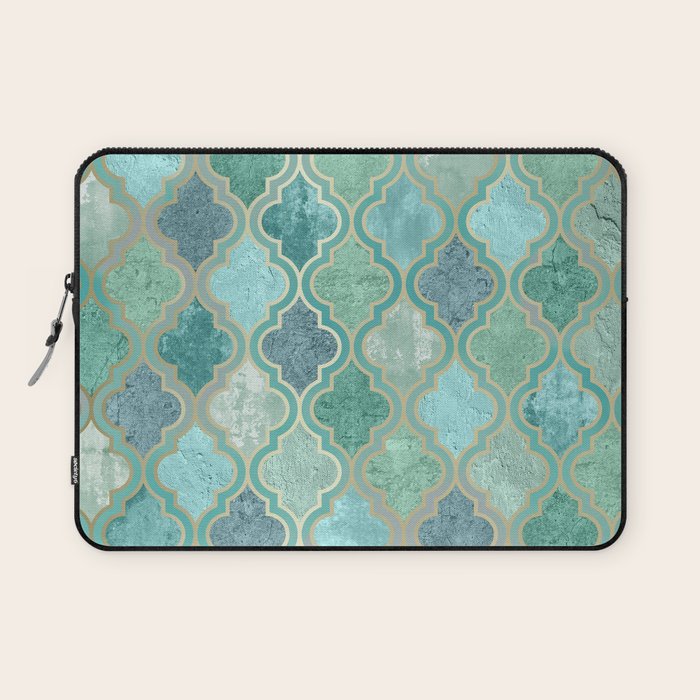Moroccan Teal Green Laptop Sleeve Gallery Image 1