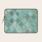 Moroccan Teal Green Laptop Sleeve Gallery Image 1