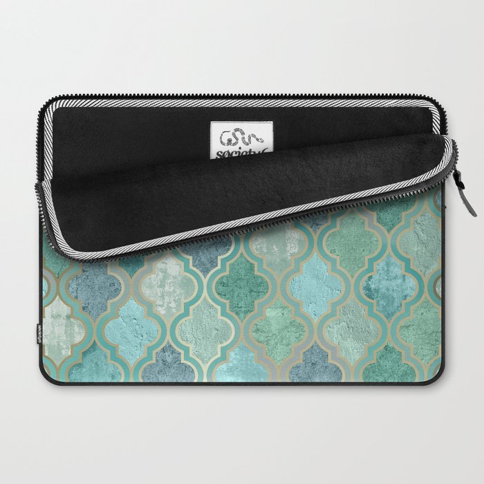 Moroccan Teal Green Laptop Sleeve Gallery Image 2