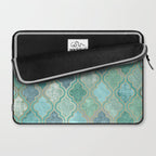 Moroccan Teal Green Laptop Sleeve Gallery Image 2