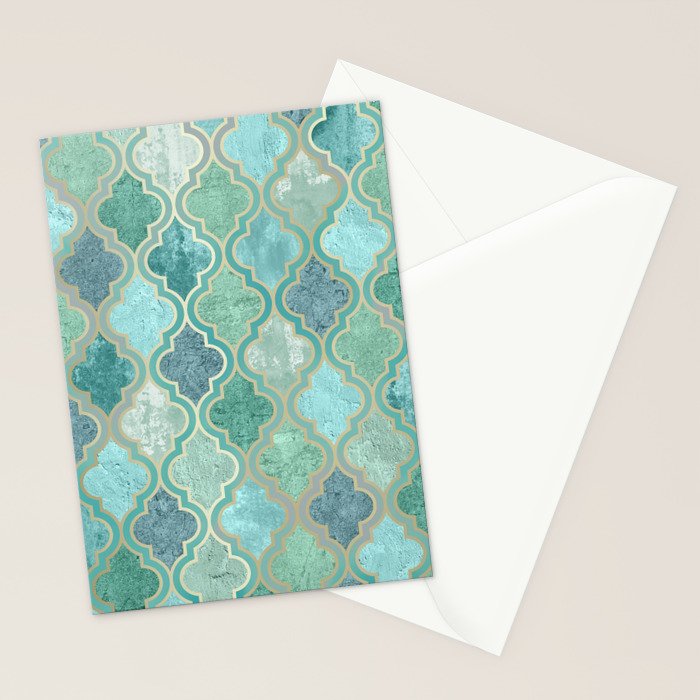 Moroccan Teal Green Stationery Card Gallery Image 2