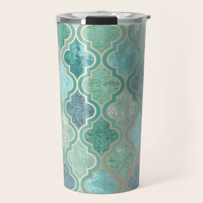 Moroccan Teal Green Travel Mug Gallery Image 1