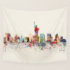 new york skyline Wall Tapestry Gallery Image 4