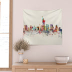 new york skyline Wall Tapestry Gallery Image 2