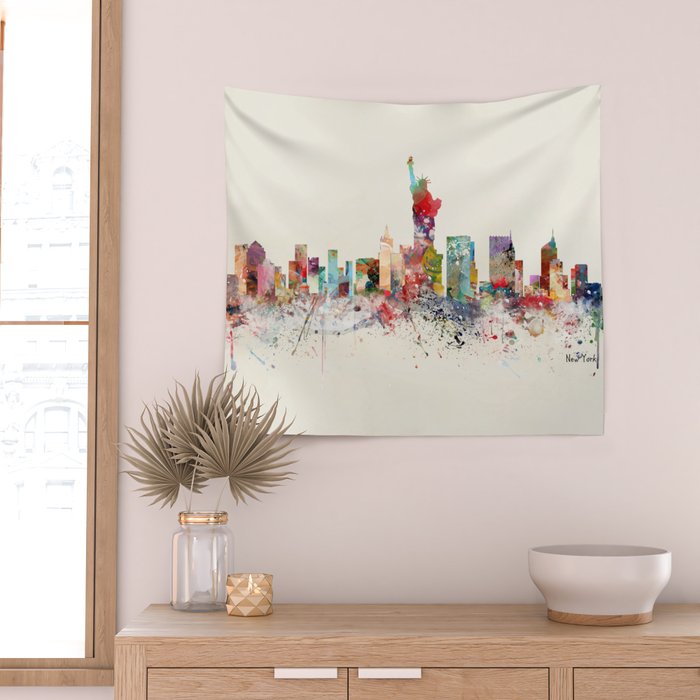 new york skyline Wall Tapestry Gallery Image 2