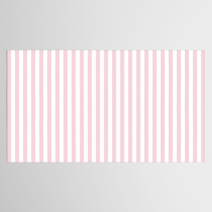 Pastel Pink & White Simple Stripe Tablecloth Gallery Image 2