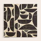 Abstract Linocut Pattern #3 Wood Wall Art Gallery Image 1