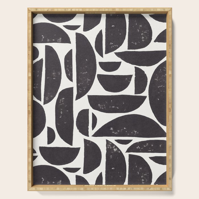 Abstract Linocut Pattern #3 Serving Tray Gallery Image 1