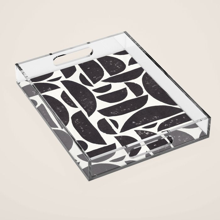 Abstract Linocut Pattern #3 Acrylic Tray Gallery Image 1