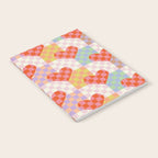 Red love heart checkered patchwork pattern Notebook Gallery Image 2