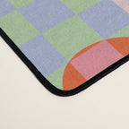 Red love heart checkered patchwork pattern Desk Mat Gallery Image 4