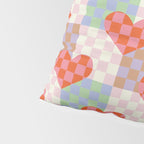 Red love heart checkered patchwork pattern Pillow Sham Gallery Image 4