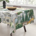 Tuscan villas watercolor Tablecloth Gallery Image 3