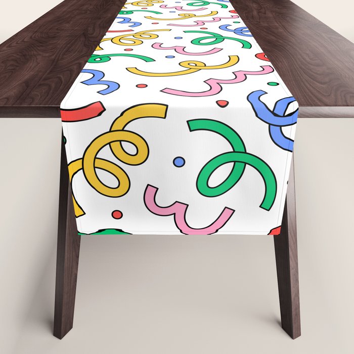 Colorful abstract fun line doodle pattern Table Runner Gallery Image 1