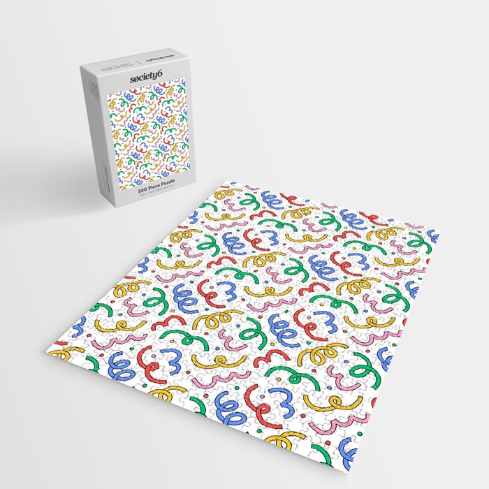 Colorful abstract fun line doodle pattern Jigsaw Puzzle Gallery Image 2