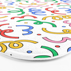 Colorful abstract fun line doodle pattern Bath Mat Gallery Image 3
