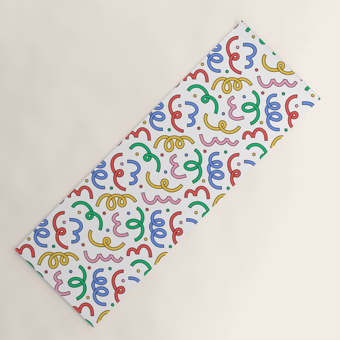 Colorful abstract fun line doodle pattern Yoga Mat Gallery Image 1