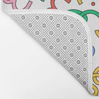 Colorful abstract fun line doodle pattern Bath Mat Gallery Image 2