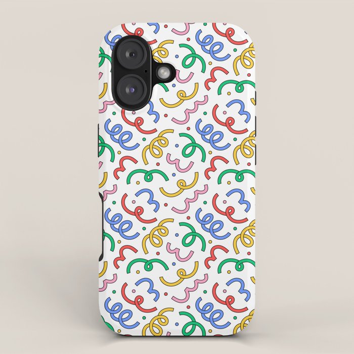 Colorful abstract fun line doodle pattern iPhone Case Gallery Image 1