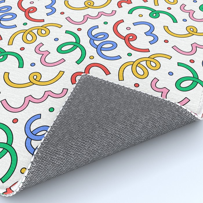 Colorful abstract fun line doodle pattern Rug Gallery Image 4