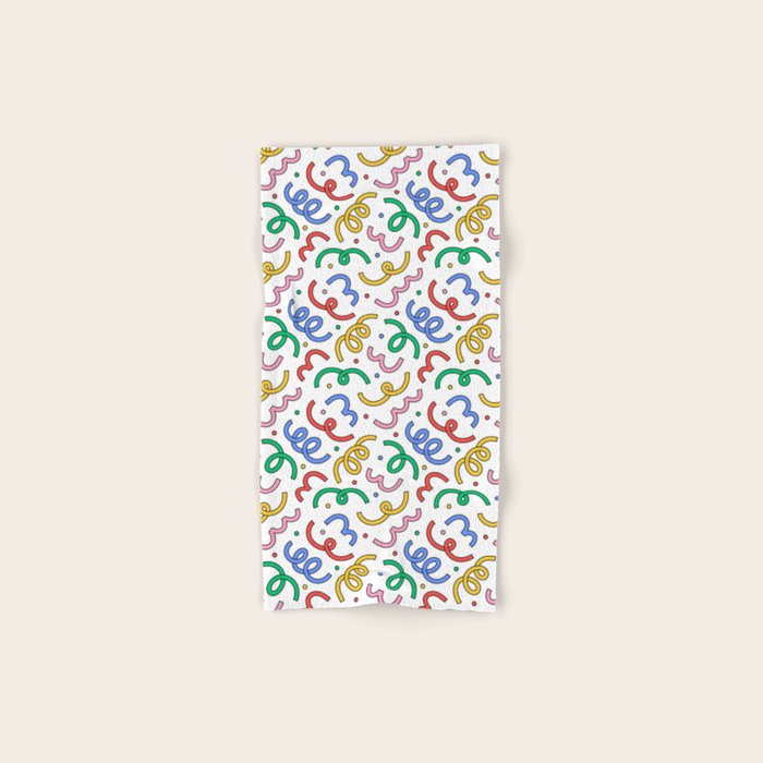 Colorful abstract fun line doodle pattern Bath Towel Gallery Image 1