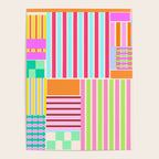 Bold Geometric Stripes and Blocks Pattern in Vibrant Colors Poster Gallery Image 4