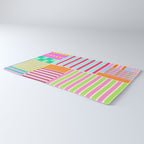 Bold Geometric Stripes and Blocks Pattern in Vibrant Colors Rug Gallery Image 3