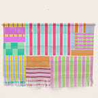 Bold Geometric Stripes and Blocks Pattern in Vibrant Colors Wall Hanging Gallery Image 1