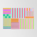 Bold Geometric Stripes and Blocks Pattern in Vibrant Colors Rug Gallery Image 2