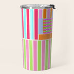 Bold Geometric Stripes and Blocks Pattern in Vibrant Colors Travel Mug Gallery Image 2