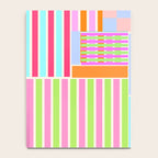 Bold Geometric Stripes and Blocks Pattern in Vibrant Colors Notebook Gallery Image 4