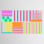 Bold Geometric Stripes and Blocks Pattern in Vibrant Colors Tablecloth Gallery Image 2