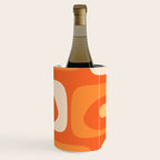 Mid Century Modern Piquet Abstract Pattern Orange Yellow Tangerine Cream Wine Chiller Gallery Image 1