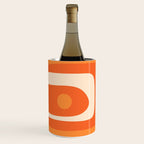 Mid Century Modern Piquet Abstract Pattern Orange Yellow Tangerine Cream Wine Chiller Gallery Image 2
