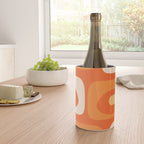 Mid Century Modern Piquet Abstract Pattern Orange Yellow Tangerine Cream Wine Chiller Gallery Image 4