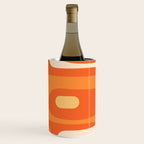 Mid Century Modern Piquet Abstract Pattern Orange Yellow Tangerine Cream Wine Chiller Gallery Image 3
