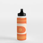 Mid Century Modern Piquet Abstract Pattern Orange Yellow Tangerine Cream Water Bottle Gallery Image 3