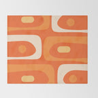 Mid Century Modern Piquet Abstract Pattern Orange Yellow Tangerine Cream Throw Blanket Gallery Image 2