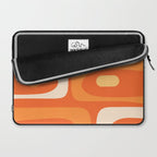 Mid Century Modern Piquet Abstract Pattern Orange Yellow Tangerine Cream Laptop Sleeve Gallery Image 2