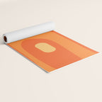 Mid Century Modern Piquet Abstract Pattern Orange Yellow Tangerine Cream Yoga Mat Gallery Image 2